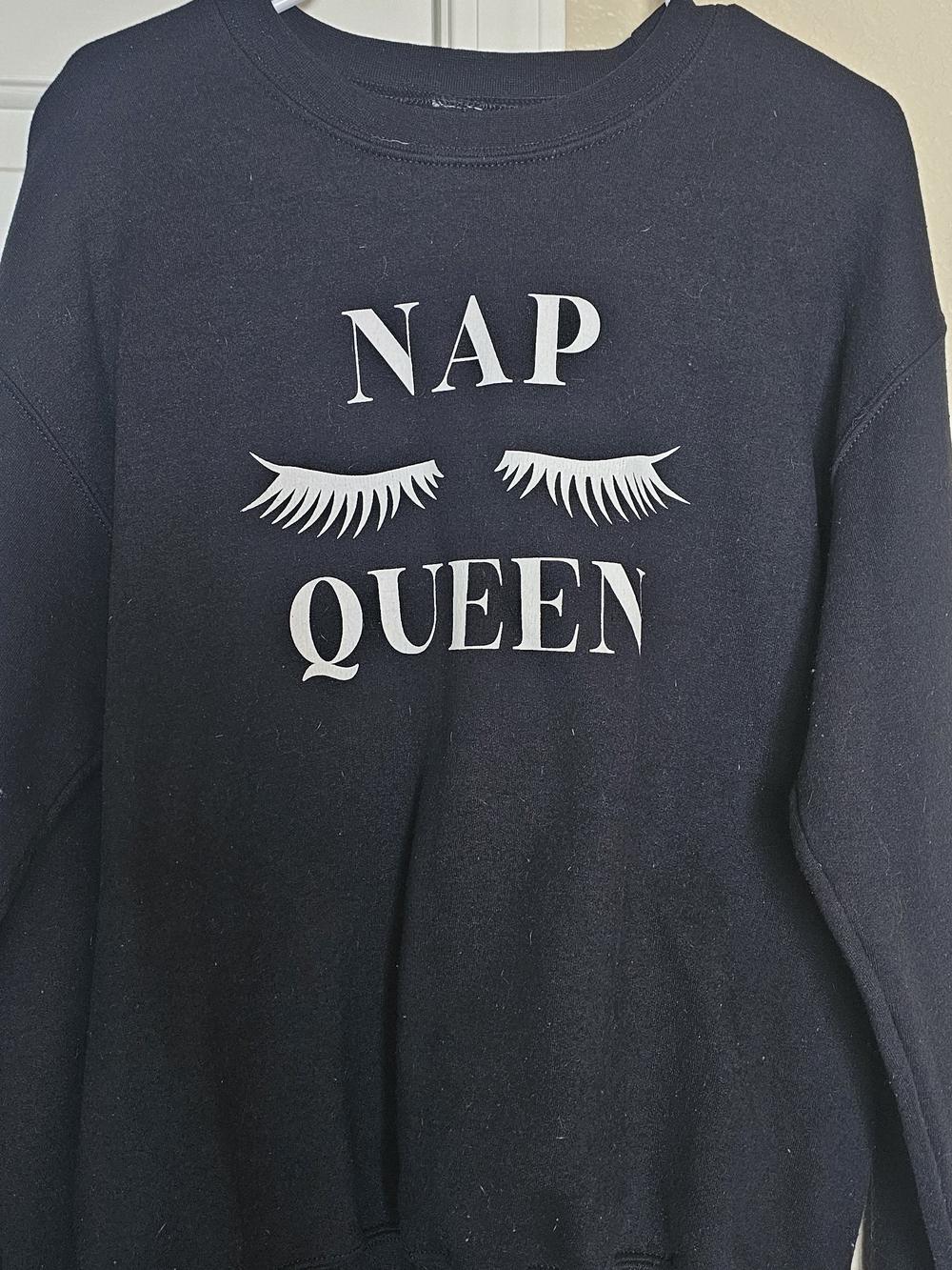 Women's Black 'Nap Queen' Crewneck Sweatshirt